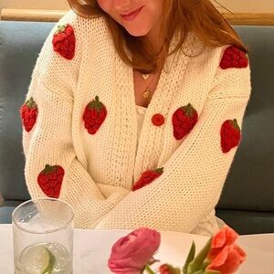 Strawberry knit sweater